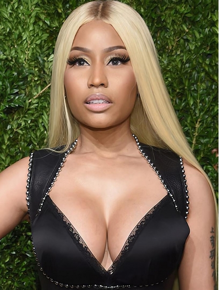  26" Straight Without Bangs Lace Front Blonde Long Synthetic Women Nicki Minaj Wigs