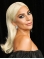 16'' Straight Without Bangs Blonde Capless Long Synthetic Lady Gaga Wigs