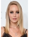 16"Long Synthetic  Blonde Lace Front Straight  Women Jennifer Lawrence Wigs