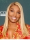  16" Blonde Long Straight Without Bangs Full Lace Synthetic Women NeNe Leakes Wigs