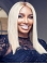 16" Long Straight Without Bangs Lace Front Synthetic Grey Women NeNe Leakes Wigs