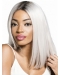 14" Straight Long Without Bangs Ombre/2 tone  Full Lace Remy Human Hair Wigs For Women