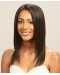 Fashionable Shoulder Length Straight Without Bangs Lace Front  Indian Remy Human Hair Long Women Wigs