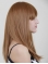 18'' Long Cool Auburn Straight With Bangs Capless 100% Remy Human Hair Women Wigs For Cancer