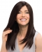 18'' Graceful Black Straight Without Bangs Monofilament Lace Front Remy Human Hair Long Women Wigs