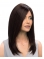 18'' Graceful Black Straight Without Bangs Monofilament Lace Front Remy Human Hair Long Women Wigs