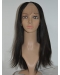 20'' Refined Black Straight Lace Front Long U Part 100% Remy Human Hair Women Wigs