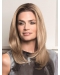 Blonde Straight Without Bangs 100% Hand-Tied Monofilament Remy Human Hair Sleek Long Women Wigs