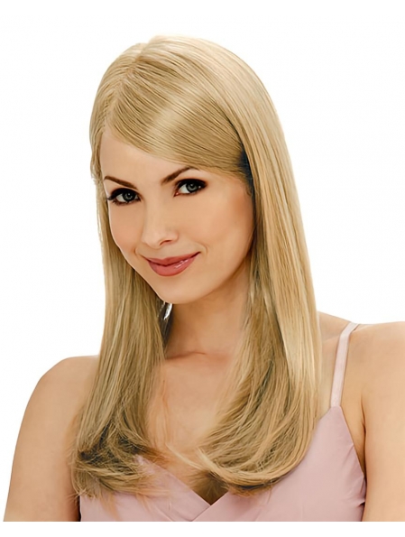 24'' Designed Blonde Layered Monofilament 100% Hand-Tied Remy Human Hair Long Women Wigs