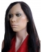 18'' Graceful Black Straight Without Bangs Lace Front Long 100% Remy Human Hair U Part Wigs