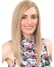 18'' Gorgeous Blonde Straight Without Bangs 100% Hand-Tied Mono Top Long Human Hair Women Wigs