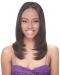 Popular Brown Straight Without Bangs Capless Long Indian Remy Human Hair African American Women Wigs