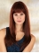 20''Great 100% Hand-Tied Monofilament Straight With Bangs Synthetic Long Women Wigs