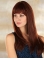20''Great 100% Hand-Tied Monofilament Straight With Bangs Synthetic Long Women Wigs