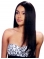 22'' Elegant Black Straight Without Bangs Full Lace Remy Human Hair Long Women Wigs