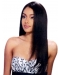 22'' Elegant Black Straight Without Bangs Full Lace Remy Human Hair Long Women Wigs