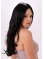22'' Style Wavy without Bangs Black Monofilament Synthetic Long Women Wigs