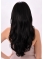 22'' Style Wavy without Bangs Black Monofilament Synthetic Long Women Wigs