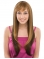 30'' Brown Straight With Bangs Capless Remy Human Hair Trendy Long Women Wigs
