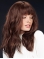  16" Wavy With Bangs Auburn Lace Front Long Remy Human Hair Women Wig Sales