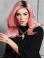 16" Pink Wavy Convenient Without Bangs Lace Front Synthetic Women Wigs
