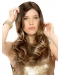 18" Wavy Without Bangs Monofilament Beautiful Long Synthetic Women Wigs