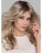 16'' Wavy Without Bangs Platinum Blonde Layered Mono Heat Friendly Synthetic Women Wig