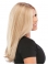 16'' Wavy Without Bangs 100% Hand-Tied Long Blonde Human Hair  Women Wig