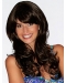 18" Wavy With Bangs Lace Front Black Synthetic Long Women Wigs