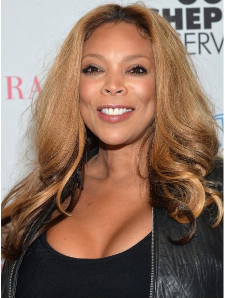 18'' Blonde Straight Without Bangs Capless Long Human Hair Wendy Williams  Celebrity Wigs