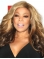 20'' Wavy Without Bangs Layerd Capless Wendy Williams Style Two Tone Ombre Long Human Hair Women Wigs