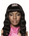 14'' Wavy With Bangs Capless Black Human Hair African American Women Wigs