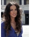 Gentle Auburn Wavy Without Bangs  100% Hand-Tied Monofilament Long Celebrity Wigs