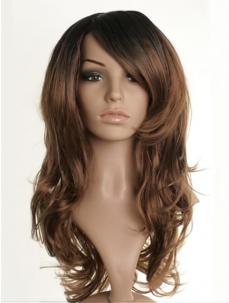 24'' Nice Brown Wavy Capless Long Synthetic Women Celebrity Wigs