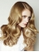 20'' Preferential Blonde Wavy Without Bangs 100% Hand-Tied Long  Synthetic Jessica Alba Wigs