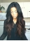24'' Long Wavy Without Bangs Full Lace 100% Human Hair Ombre Color Wigs