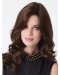 Impressive Brown Wavy Without Bangs Monofilament Lace Front  Long Human Hair Wigs