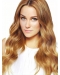 20'' Affordable Long Wavy Without Bangs Full Lace Copper Human Hair Wigs
