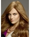20'' Perfect Blonde Long Wavy With Bangs Monofilament Beautiful Human Hair Wigs