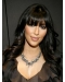 18'' Wavy With Bangs Black Capless 100% Human Hair Kim Kardashian Wigs