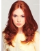 20'' Great Long Wavy Without Bangs Capless Copper Human Hair Wigs 