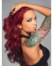 20'' Sexy Long Wavy Lace Front Red 100% Human Hair  Wig