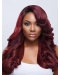 Dark Red Long Wavy With Wavy Bangs Charming Lace Front Wigs