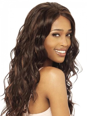 Best Brown Wavy Long Human Hair Lace Front Wigs