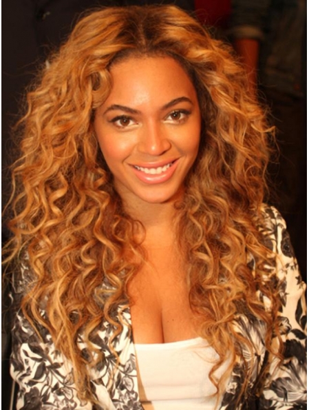 Beyonce Knowles Passionate and Vivacious 100% Human Hair Long Wavy Lace Front Wig about 22 Inches