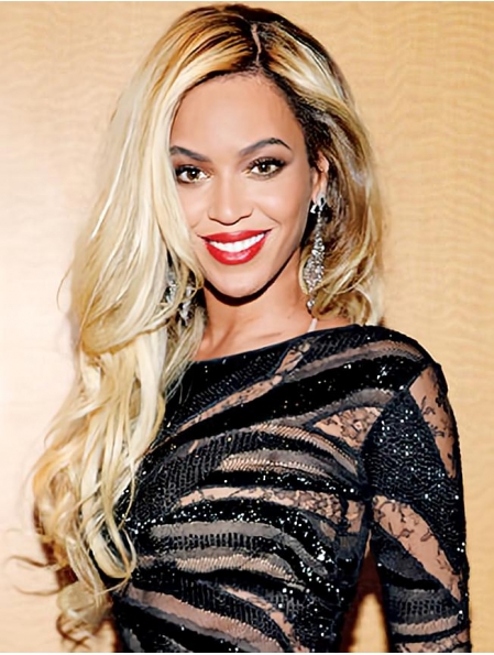 High Quality Long Wavy Blonde Without Bangs Beyonce Inspired Wigs