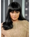 New Design Long Wavy Black With Bangs Kylie Jenner Inspired Wigs