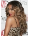 Ombre Luxury Charming Long Curly Lace Wig 100% Real Human Hair