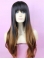 24 Inch long Wavy Style Lace Front 100% Remy Hair Ombre Wigs