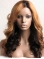 Designed 24 Inch long Wavy Style Lace Front 100% Remy Hair Ombre Wigs